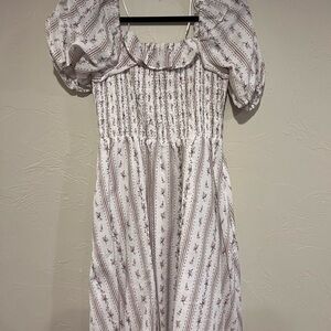 Chelsea & Violet White and Pink Midi Dress